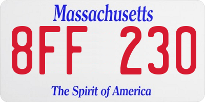 MA license plate 8FF230