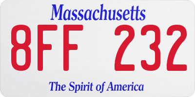 MA license plate 8FF232