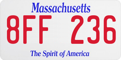 MA license plate 8FF236