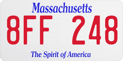 MA license plate 8FF248