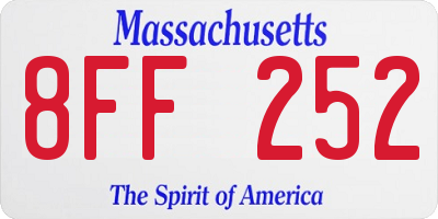 MA license plate 8FF252