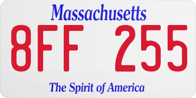 MA license plate 8FF255