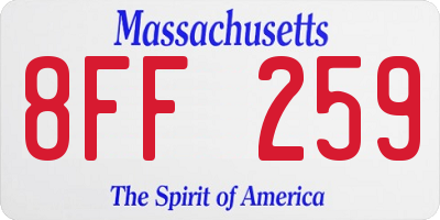 MA license plate 8FF259