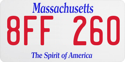 MA license plate 8FF260