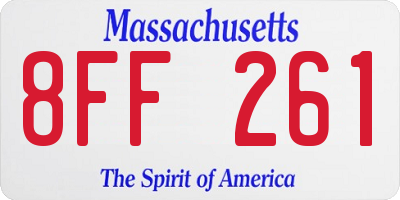 MA license plate 8FF261