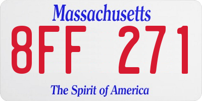 MA license plate 8FF271