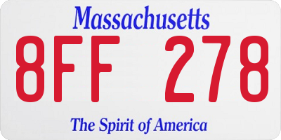 MA license plate 8FF278