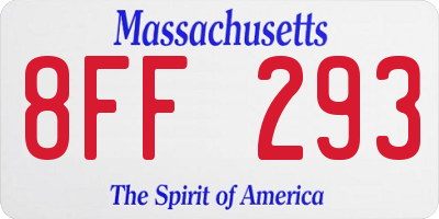 MA license plate 8FF293