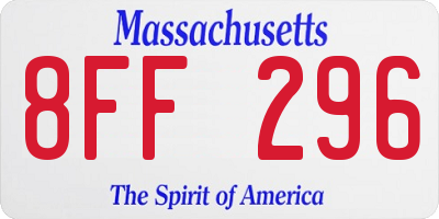 MA license plate 8FF296