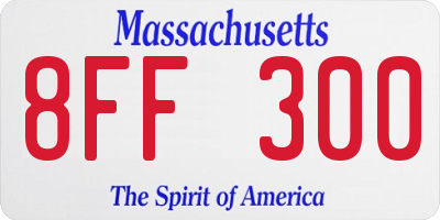 MA license plate 8FF300