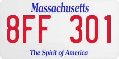 MA license plate 8FF301