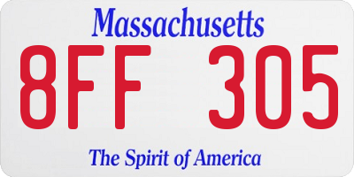 MA license plate 8FF305