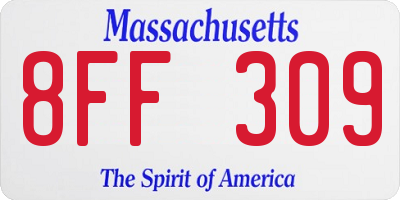 MA license plate 8FF309