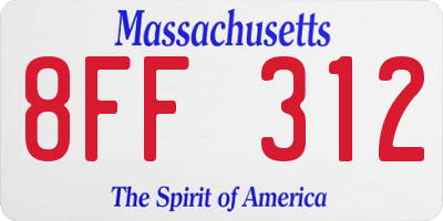 MA license plate 8FF312
