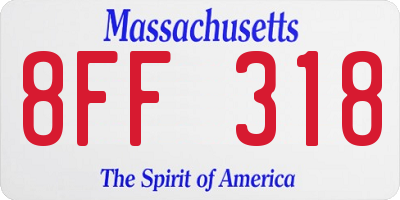 MA license plate 8FF318