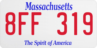 MA license plate 8FF319
