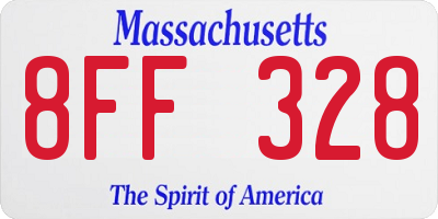 MA license plate 8FF328
