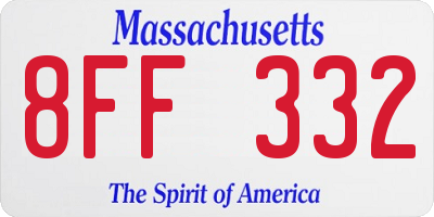 MA license plate 8FF332