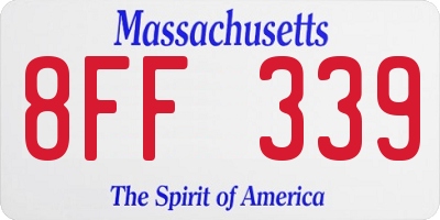 MA license plate 8FF339