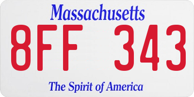 MA license plate 8FF343