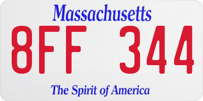 MA license plate 8FF344