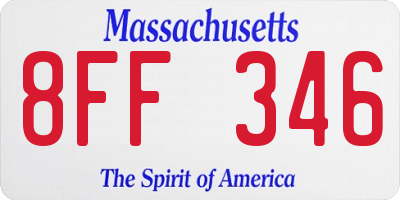 MA license plate 8FF346