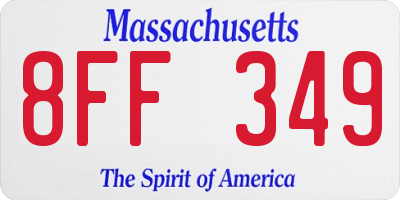 MA license plate 8FF349