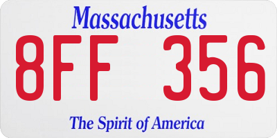 MA license plate 8FF356