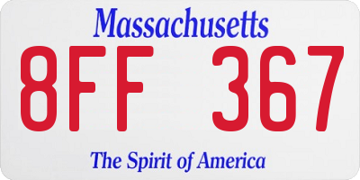 MA license plate 8FF367