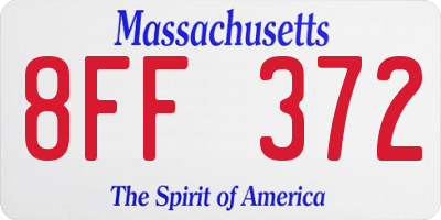 MA license plate 8FF372