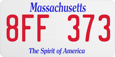 MA license plate 8FF373