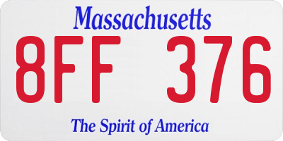 MA license plate 8FF376