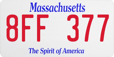 MA license plate 8FF377