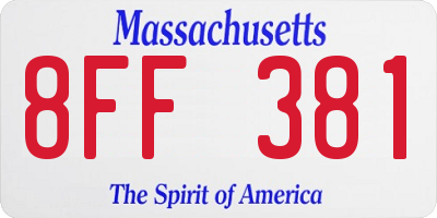 MA license plate 8FF381