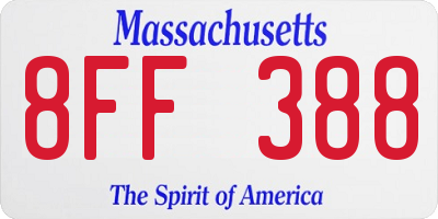 MA license plate 8FF388
