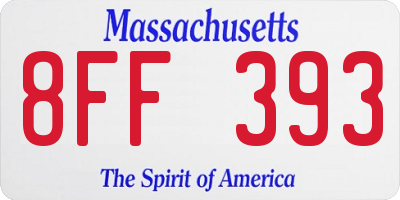 MA license plate 8FF393