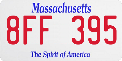 MA license plate 8FF395