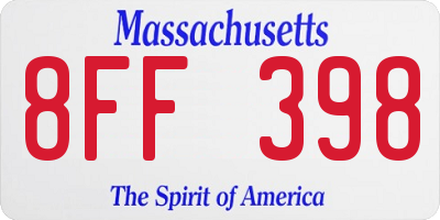 MA license plate 8FF398