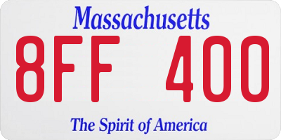MA license plate 8FF400