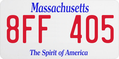 MA license plate 8FF405
