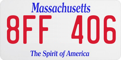 MA license plate 8FF406
