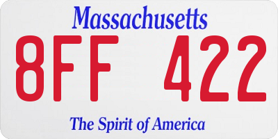 MA license plate 8FF422
