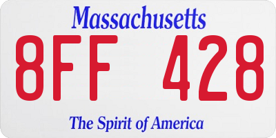 MA license plate 8FF428