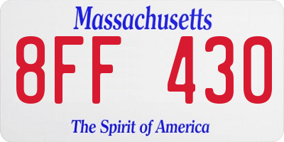 MA license plate 8FF430