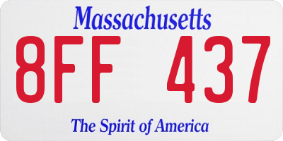 MA license plate 8FF437