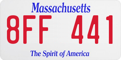 MA license plate 8FF441