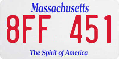MA license plate 8FF451