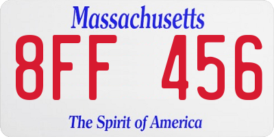 MA license plate 8FF456