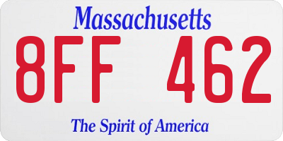 MA license plate 8FF462