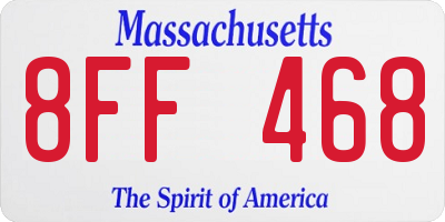 MA license plate 8FF468